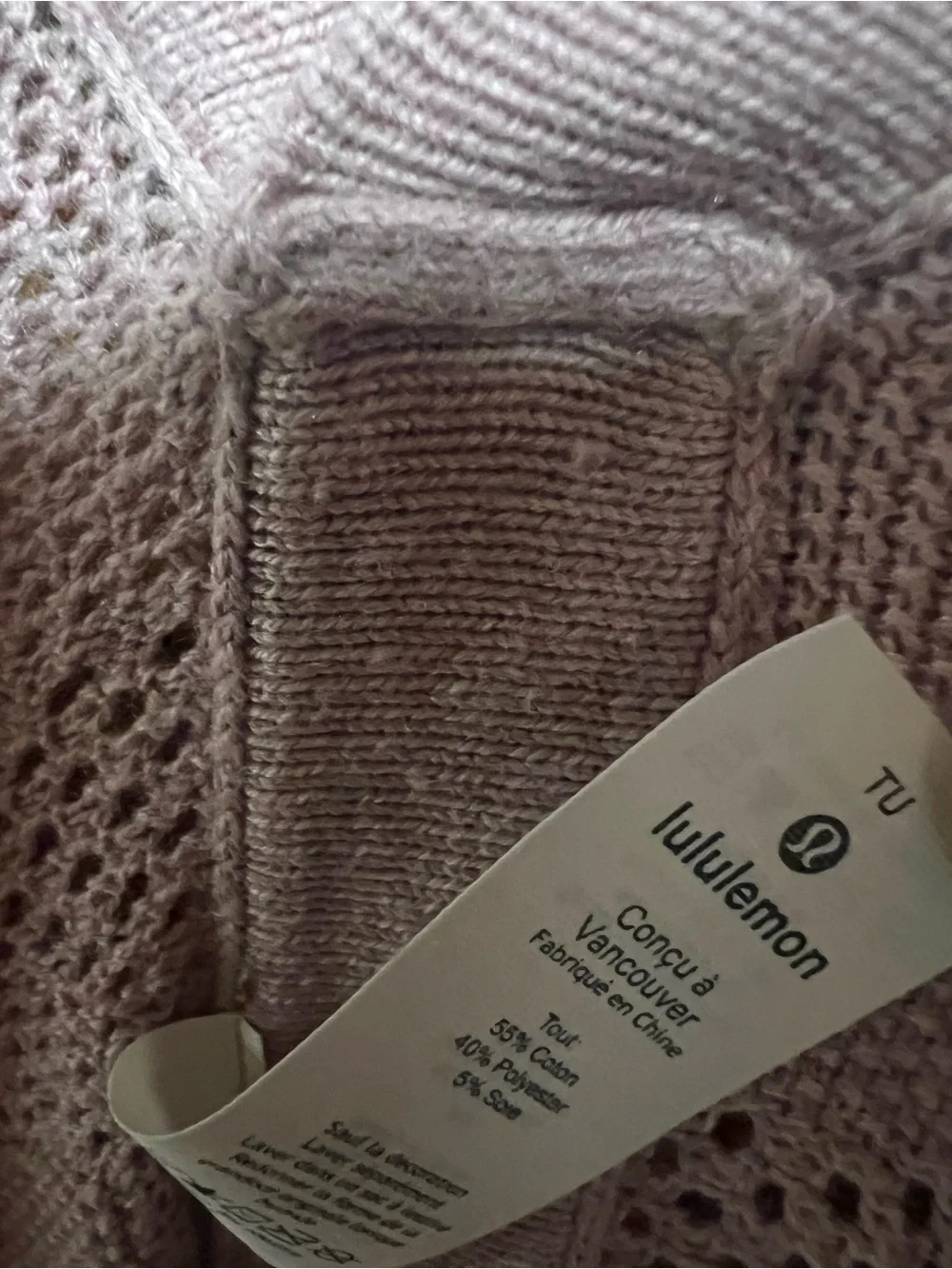 lululemon athletica Light Mauve Open-Front Knit Cardigan